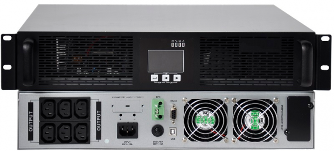 6Kva UPS en línea de alta frecuencia 1 tipo onda sinusoidal pura 0 del estante de la fase de UPS