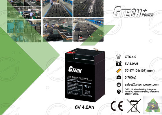 Sealed Maintenance Free Rechargeable Lead Acid Battery 6v 4ah 0.7kg For Fire Alarm Application, Sprayer