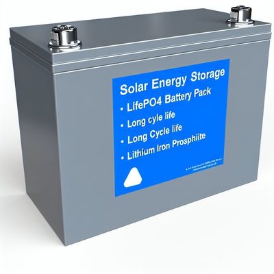 Paquete de baterías LiFePO4 para almacenamiento de energía solar con larga vida útil y fosfato de hierro y litio