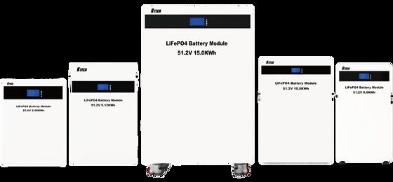 Batería G TECH 51.2V 200Ah 10KWH Montada en Pared LiFePO4 con Larga Vida Útil para Almacenamiento de Energía Solar